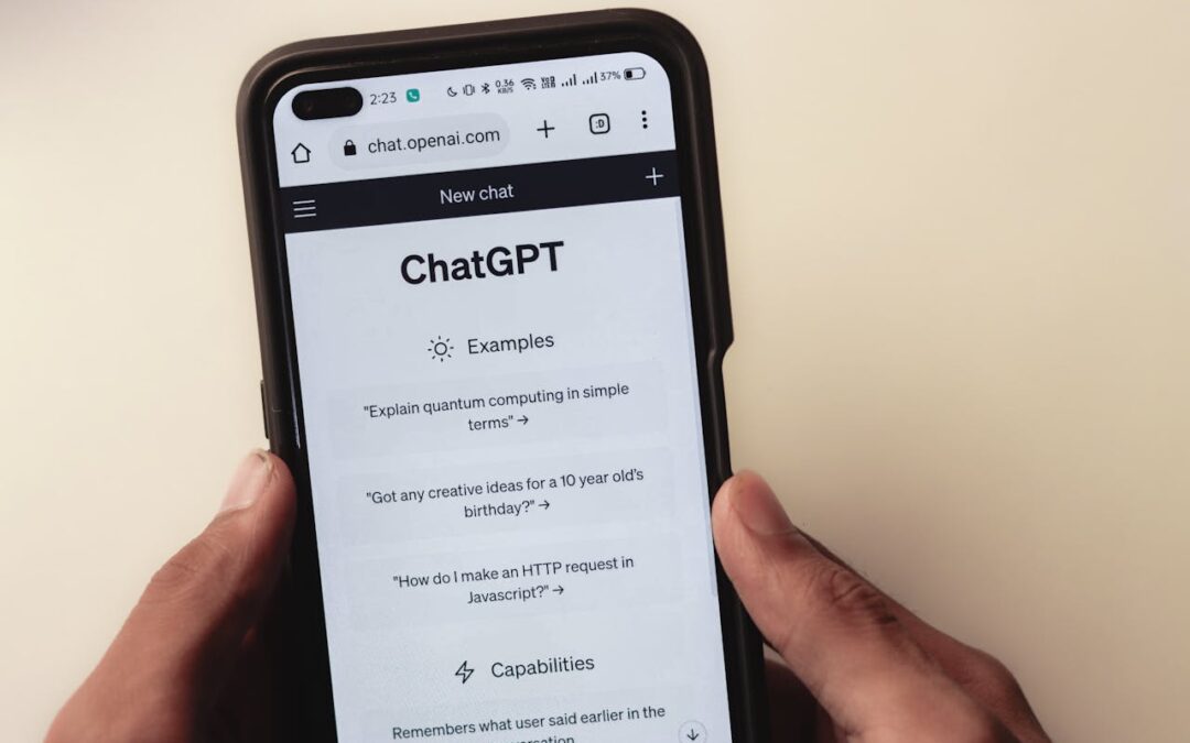 person searching on their phone using chatgpt